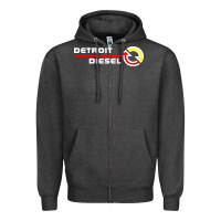 Charcoal Heather Detroit Diesel Zipper Hoodie - PixelWave