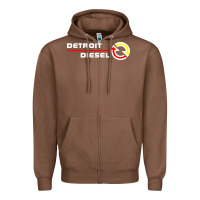 Chestnut Detroit Diesel Zipper Hoodie - PixelWave