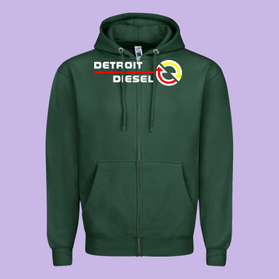 Detroit Diesel Zipper Hoodie Designed By Pixelwave