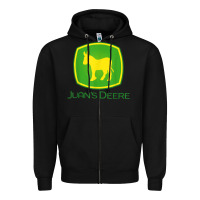 Black Juan Deere Farmer Gardener Landscaper Funny Zipper Hoodie - PixelWave