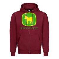 Burgundy Juan Deere Farmer Gardener Landscaper Funny Zipper Hoodie - PixelWave