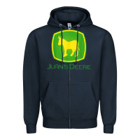 Navy Juan Deere Farmer Gardener Landscaper Funny Zipper Hoodie - PixelWave