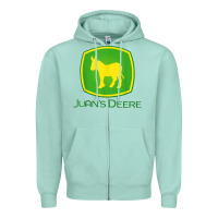 Seafoam Juan Deere Farmer Gardener Landscaper Funny Zipper Hoodie - PixelWave