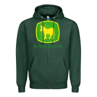 Sports Green Juan Deere Farmer Gardener Landscaper Funny Zipper Hoodie - PixelWave