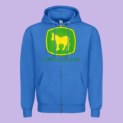 Juan Deere Farmer Gardener Landscaper Funny Zipper Hoodie Designed By Pixelwave