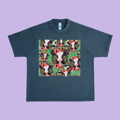 Baby Cow Floral Aztec Tumbler Urban Heavy Tee Designed By Jasminsmagicworld