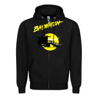 Black baywatch lifeguard tower sunset   baywatch Zipper Hoodie - PixelWave