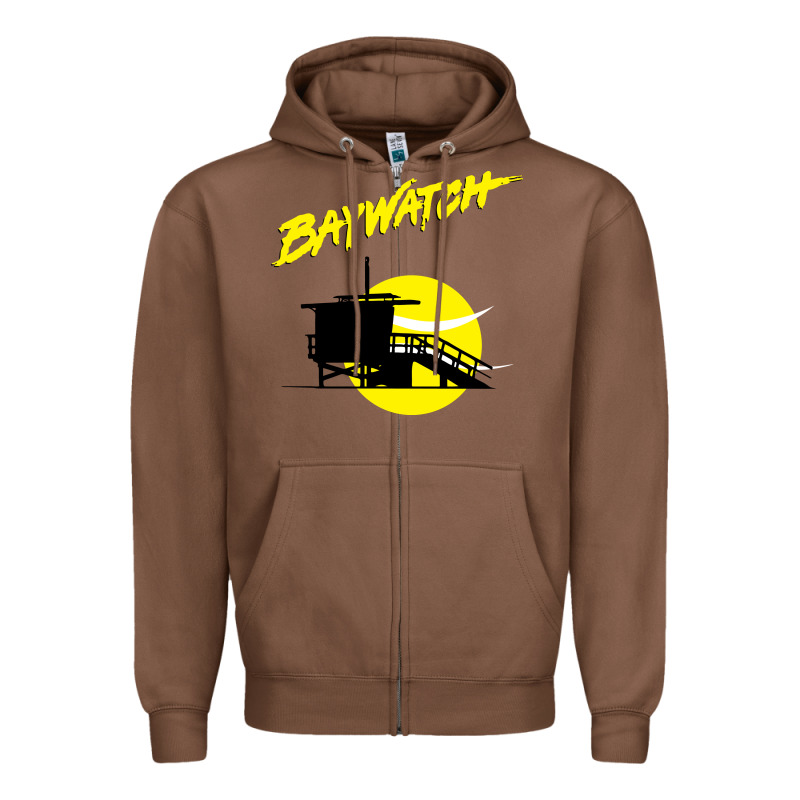 Baywatch Lifeguard Tower Sunset   Baywatch Zipper Hoodie by PixelWave | Teevron