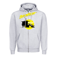 Heather Grey baywatch lifeguard tower sunset   baywatch Zipper Hoodie - PixelWave