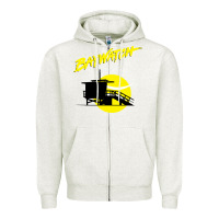 Oatmeal Heather baywatch lifeguard tower sunset   baywatch Zipper Hoodie - PixelWave
