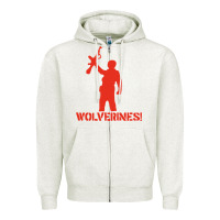 Oatmeal Heather red dawn wolverines Zipper Hoodie - PixelWave