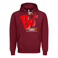 Burgundy it's bo time Zipper Hoodie - PixelWave