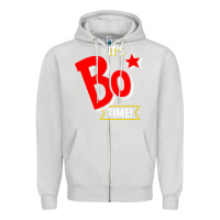 Dove Grey it's bo time Zipper Hoodie - PixelWave