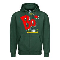 Sports Green it's bo time Zipper Hoodie - PixelWave