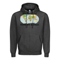 Charcoal Heather the world is a cat playing with australia 2020 shirt Zipper Hoodie - PixelWave