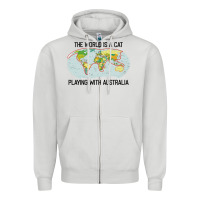 Dove Grey the world is a cat playing with australia 2020 shirt Zipper Hoodie - PixelWave