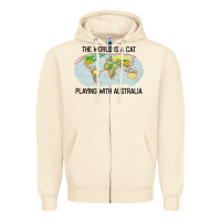 Sandshell the world is a cat playing with australia 2020 shirt Zipper Hoodie - PixelWave