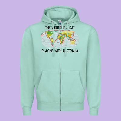 The World Is A Cat Playing With Australia 2020 Shirt Zipper Hoodie Designed By Pixelwave