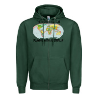 Sports Green the world is a cat playing with australia 2020 shirt Zipper Hoodie - PixelWave
