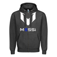 Charcoal Heather messi Zipper Hoodie - PixelWave