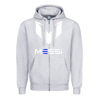 Heather Grey messi Zipper Hoodie - PixelWave