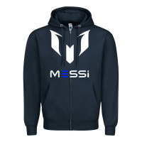 Navy messi Zipper Hoodie - PixelWave