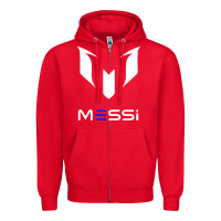 Red messi Zipper Hoodie - PixelWave