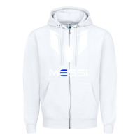 White messi Zipper Hoodie - PixelWave