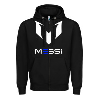 Black messi Zipper Hoodie - PixelWave