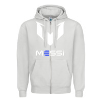 Dove Grey messi Zipper Hoodie - PixelWave