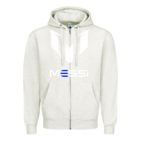 Oatmeal Heather messi Zipper Hoodie - PixelWave
