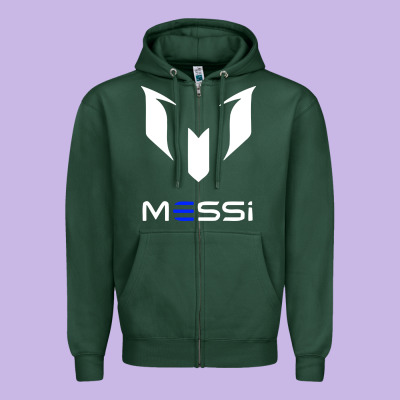Messi Zipper Hoodie Designed By Pixelwave