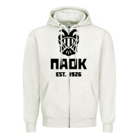 Oatmeal Heather paok merch Zipper Hoodie - PixelWave