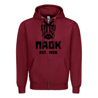 Burgundy paok merch Zipper Hoodie - PixelWave
