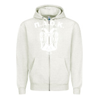 Oatmeal Heather paok merch Zipper Hoodie - PixelWave