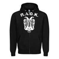Black paok merch Zipper Hoodie - PixelWave