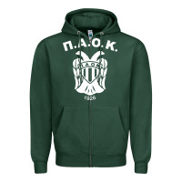 Sports Green paok merch Zipper Hoodie - PixelWave