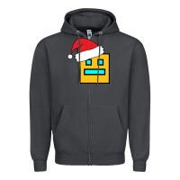 Smoke Geometry Dash Zipper Hoodie - PixelWave