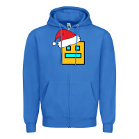 True Royal Geometry Dash Zipper Hoodie - PixelWave
