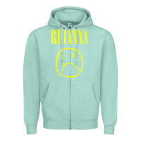 Seafoam Grunge Rihanna Zipper Hoodie - PixelWave