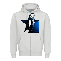 Dove Grey ringo starr 01 Zipper Hoodie - PixelWave