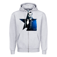 Heather Grey ringo starr 01 Zipper Hoodie - PixelWave