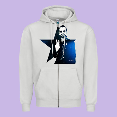 Ringo Starr 01 Zipper Hoodie Designed By Pixelwave