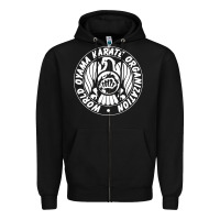 Black World Oyama Karate Organization ( white ) Zipper Hoodie - PixelWave