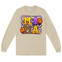 Mushroom Purple and gold Basketball leopard frame Mama Long Sleeve Tee - LillyAllenDesigns