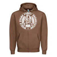 Chestnut World Oyama Karate Organization ( white ) Zipper Hoodie - PixelWave