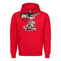 Red RKL Keep Laughing Essential Zipper Hoodie - PixelWave