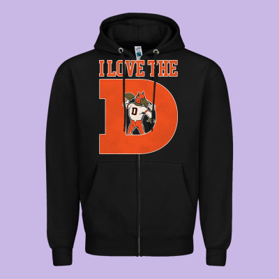 I Love The D Broncos Football Quote Zipper Hoodie Designed By Pixelwave