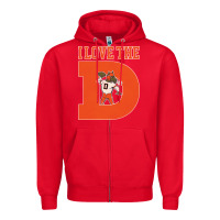 Red i love the d broncos football quote Zipper Hoodie - PixelWave