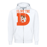 White i love the d broncos football quote Zipper Hoodie - PixelWave